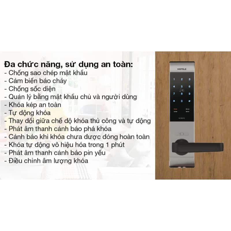 Chức năng khóa cửa điện tử Hafele EL7500 912.05.717 màu xám Chức năng khóa cửa điện tử Hafele EL7500 912.05.717 màu xám
