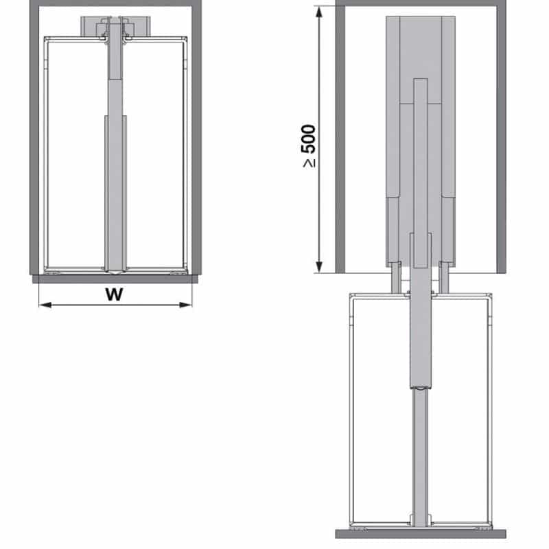 Kích thước bộ kệ tủ 4 tầng, rổ lưới DISPENSA 90 ARENA 400mm Hafele 546.54.613 Kích thước bộ kệ tủ 4 tầng, rổ lưới DISPENSA 90 ARENA 400mm Hafele 546.54.613