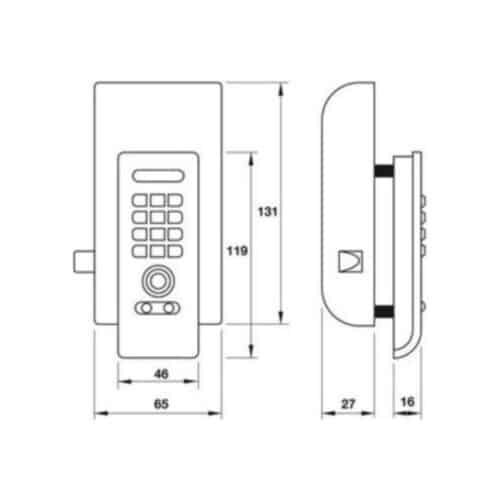 Khóa cửa điện tử Hafele EL3300-TK 225.12.650 5 Kích thước Khóa cửa điện tử Hafele EL3300-TK 225.12.650