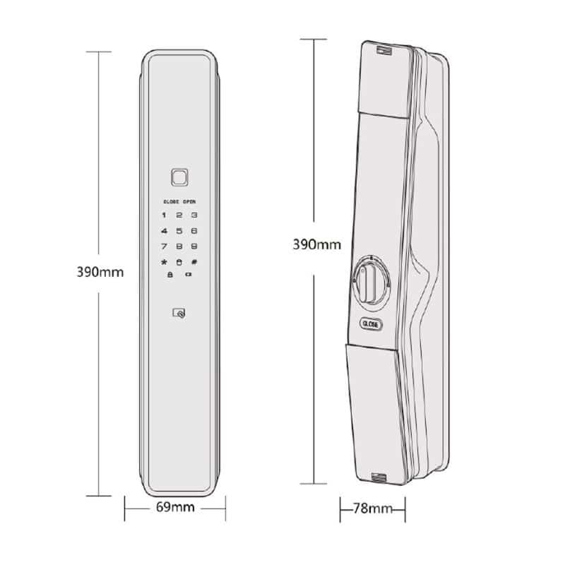 Kích thước Khóa điện tử Hafele PP9000 912.05.691 Kích thước Khóa điện tử Hafele PP9000 912.05.691