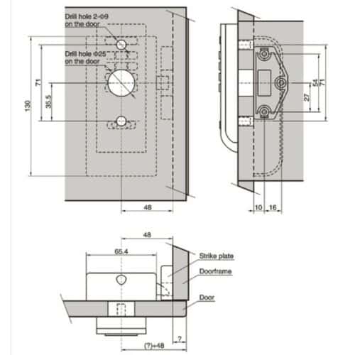 Khóa cửa điện tử Hafele EL3300-TK 225.12.650 6 Lắp đặt Khóa cửa điện tử Hafele EL3300-TK 225.12.650