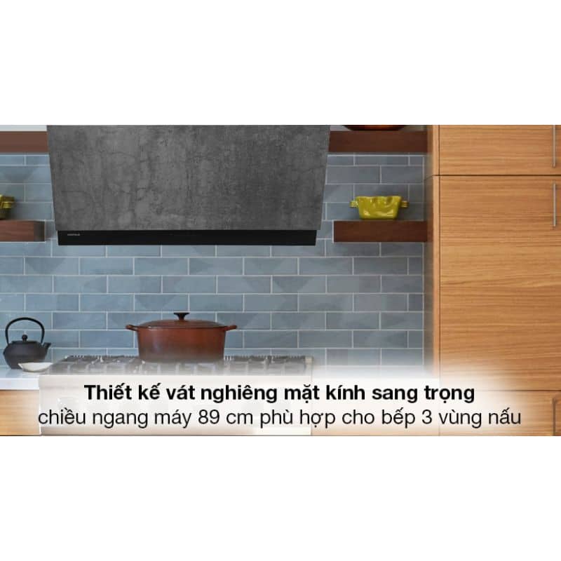 Thiết kế Máy hút mùi gắn tường mặt kính vân Hafele HH-WVS90A 533.86.003 Thiết kế Máy hút mùi gắn tường mặt kính vân Hafele HH-WVS90A 533.86.003