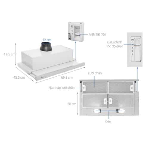 Máy hút mùi Hafele HH-S70A 533.89.031 7 Thông số Máy hút mùi Hafele HH-S70A 533.89.031