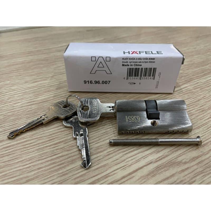 Ảnh Ruột khóa 2 đầu Hafele 916.96.007, 60mm Đồng thau Ảnh Ruột khóa 2 đầu Hafele 916.96.007, 60mm Đồng thau