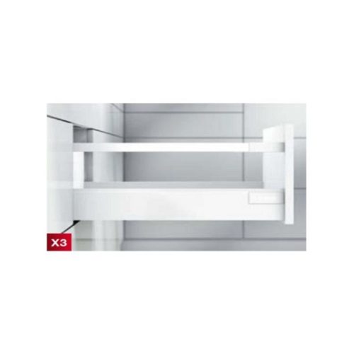 Ảnh thực tế ray hộp Hafele 550.85.705 Antaro X3 30kg giảm chấn trắng 30kg D 228mm
