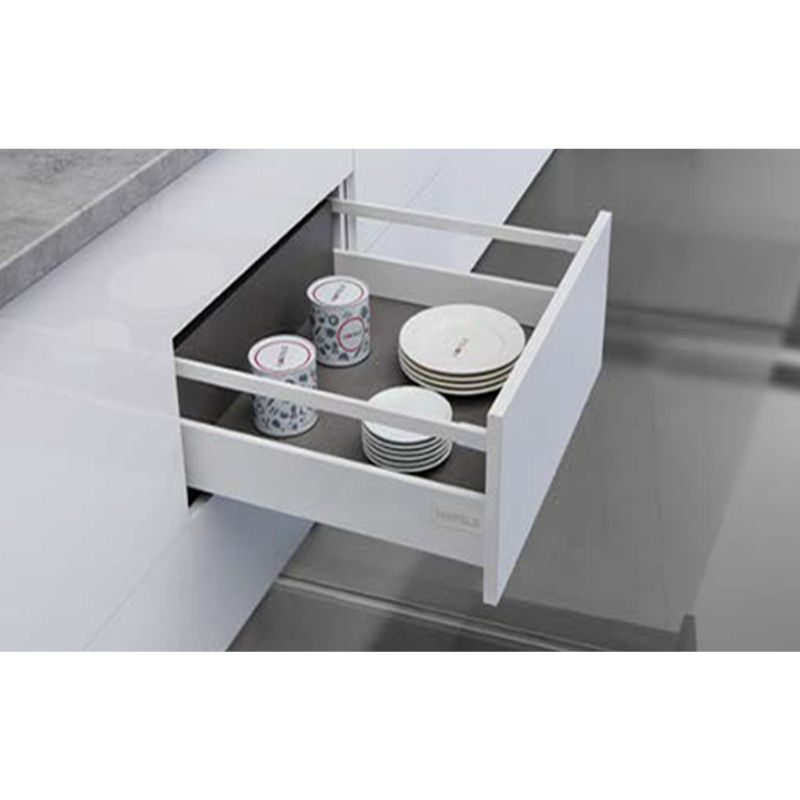Ảnh thực tế ray hộp Hafele 552.55.706 Alto-S H80 mm màu trắng mờ Ảnh thực tế ray hộp Hafele 552.55.706 Alto-S H80 mm màu trắng mờ