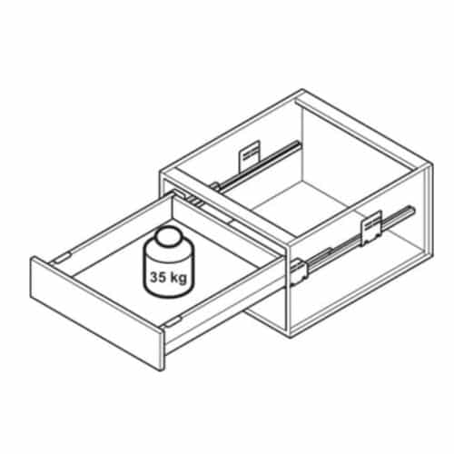 Bộ ngăn kéo Hafele 513.06.385 Matrix Box P35 VIS 16/92/1200/500mm xám đậm 5 Sức chứa Bộ ngăn kéo Hafele 513.06.385 Matrix Box P35 VIS 16/92/1200/500mm xám đậm