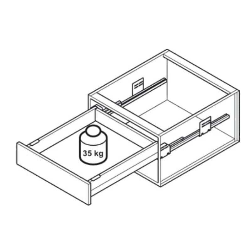 Sức chứa Bộ ngăn kéo Hafele 513.06.385 Matrix Box P35 VIS 16/92/1200/500mm xám đậm Sức chứa Bộ ngăn kéo Hafele 513.06.385 Matrix Box P35 VIS 16/92/1200/500mm xám đậm