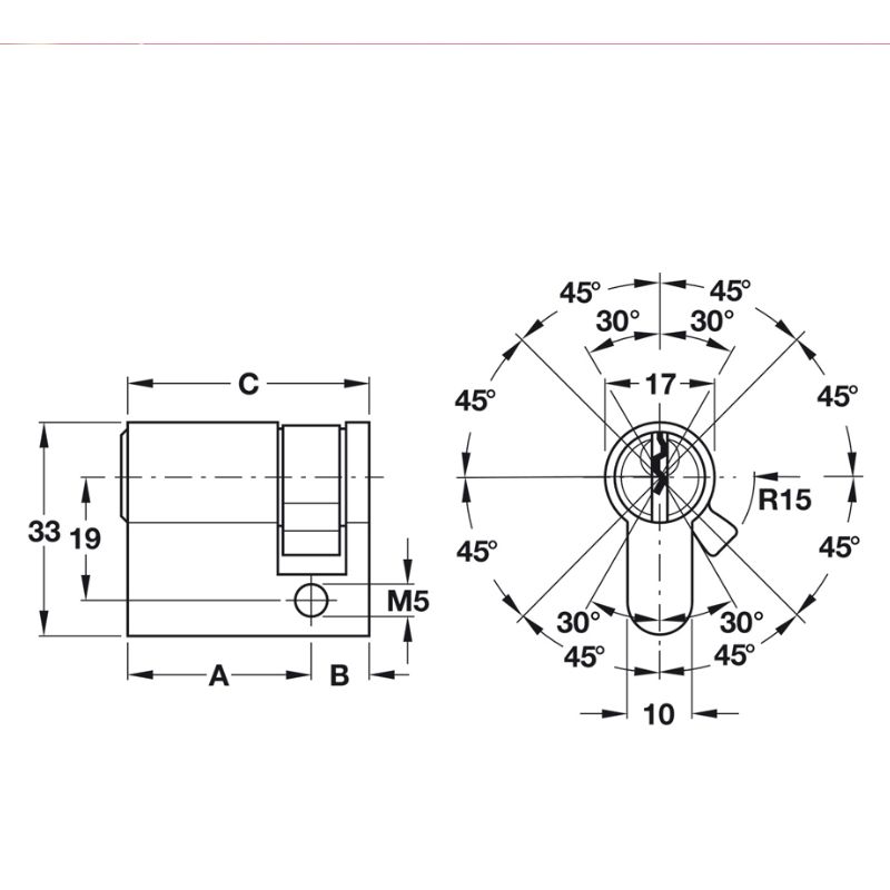 Kích thước ruột khóa 1 đầu Hafele 916.00.606, 70.5mm Đồng thau Kích thước ruột khóa 1 đầu Hafele 916.00.606, 70.5mm Đồng thau