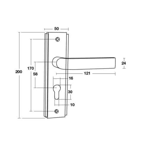 Tay nắm đế dài Bauma BM055-58 Hafele 905.99.088 3 Kích thước tay nắm đế dài Bauma BM055-58 Hafele 905.99.088