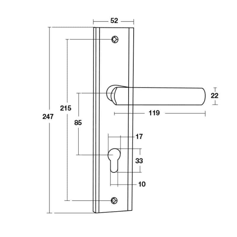 Kích thước tay nắm đế dài Hafele Bauma BM066-85 905.99.090 Kích thước tay nắm đế dài Hafele Bauma BM066-85 905.99.090