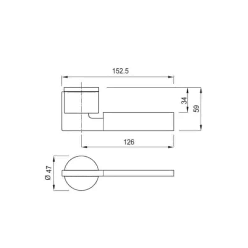 Kích thước tay nắm gạt có nắp che M5 Hafele 901.78.285 Kích thước tay nắm gạt có nắp che M5 Hafele 901.78.285