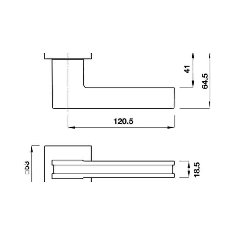 Kích thước tay nắm gạt có nắp che RV Hafele 901.78.294 Kích thước tay nắm gạt có nắp che RV Hafele 901.78.294