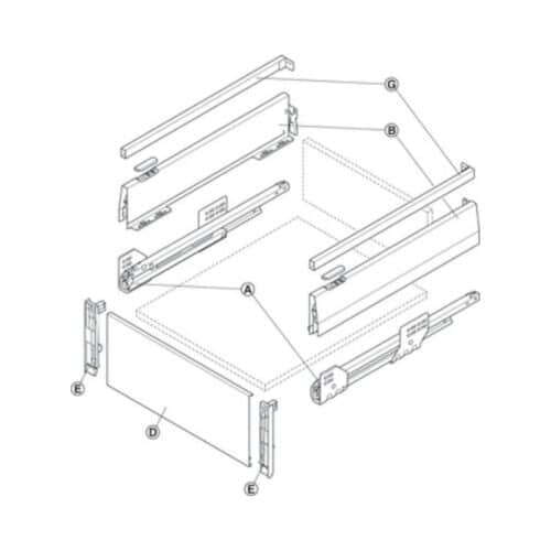 Bộ ngăn kéo Hafele 513.46.725 Matrix Box P50 VIS 16/115/1200/500mm 5 Lắp đặt Bộ ngăn kéo Hafele 513.46.725 Matrix Box P50 VIS 16/115/1200/500mm
