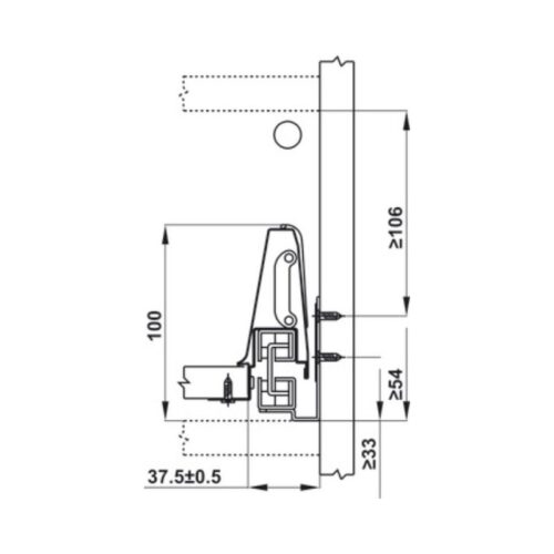 Ray hộp Hafele 552.77.781 Alto màu trắng mờ, H135X300m 8 Thiết kế của Ray hộp Hafele 552.77.781 Alto màu trắng mờ, H135X300m