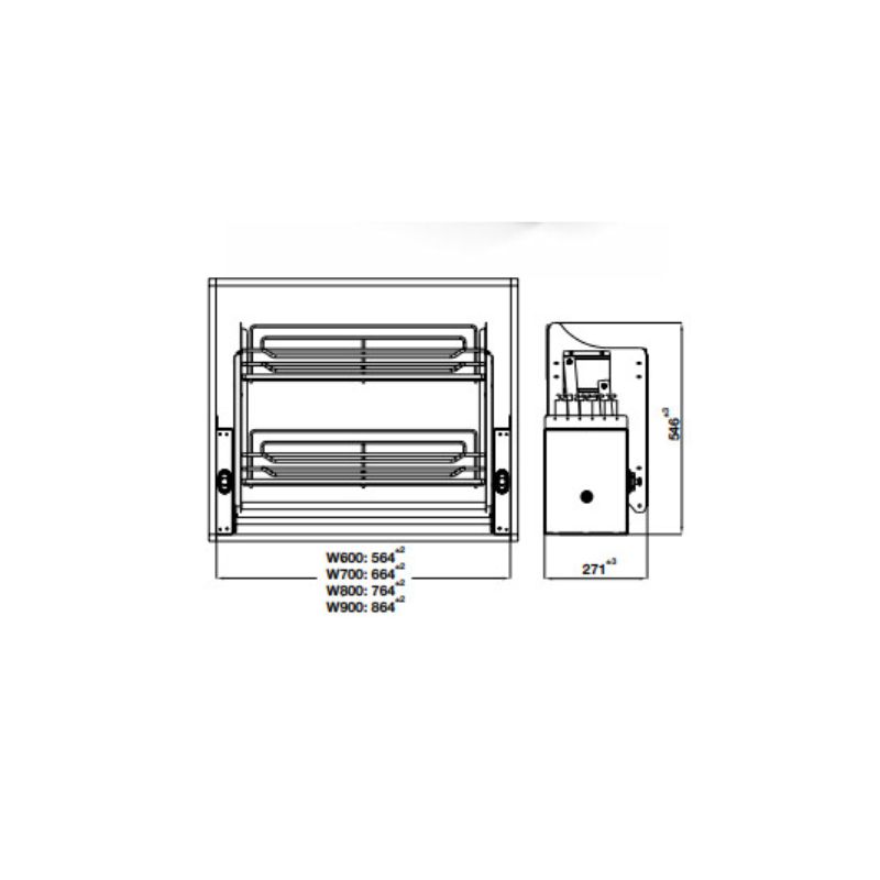 Bộ rổ nâng hạ Hafele Oria 504.76.705 700mm Bộ rổ nâng hạ Hafele Oria 504.76.705 700mm