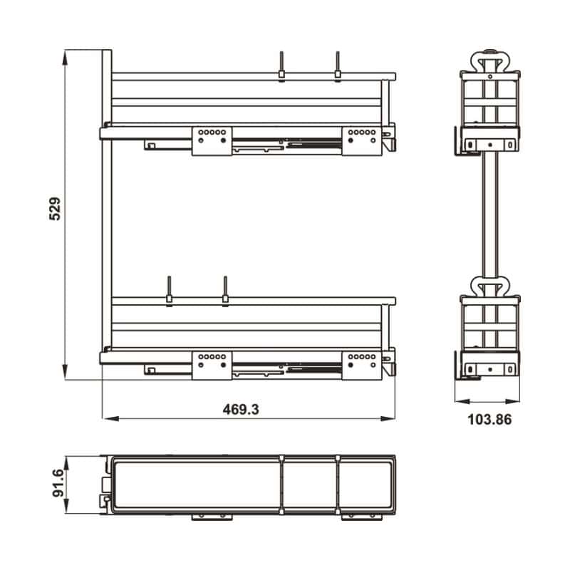 Kích thước bộ rổ gia vị Hafele Omero 549.20.840 150mm (phải) Kích thước bộ rổ gia vị Hafele Omero 549.20.840 150mm (phải)