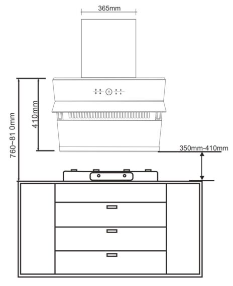 Máy hút mùi gắn tường Hafele HC-H901WB 533.83.655 8 Thiết kế lắp đặt của Máy hút mùi gắn tường Hafele HC-H901WB