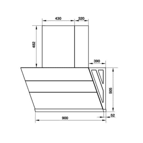 Máy hút mùi gắn tường Hafele HC-H902WC 538.81.742 4 Thiết kế của Máy hút mùi gắn tường Hafele HC-H902WC