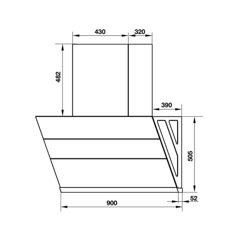 Thiết kế của Máy hút mùi gắn tường Hafele HC-H902WC Thiết kế của Máy hút mùi gắn tường Hafele HC-H902WC