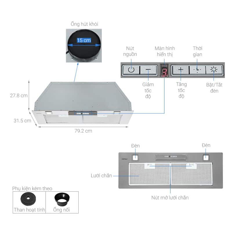 Thông số Máy hút mùi âm tủ Hafele HH-BI79A 533.80.038 Thông số Máy hút mùi âm tủ Hafele HH-BI79A 533.80.038