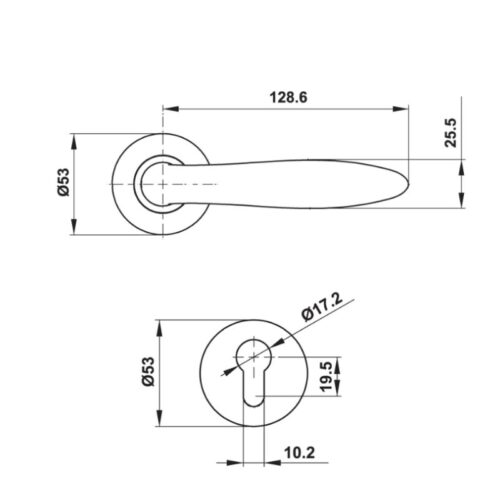 Bộ tay nắm gạt nắp chụp tròn dáng oval Häfele DIY 499.62.546 3 kich thuoc bo tay nam gat nap chup tron dang oval hafele diy 499 62 546
