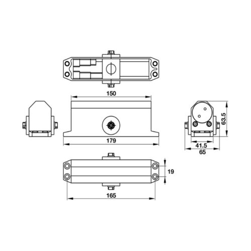 Thiết bị đóng cửa tự động 60Kg EN3 Hafele 931.77.049 4 kich thuoc thiet bi dong cua tu dong 60kg en3 hafele 931 77 049