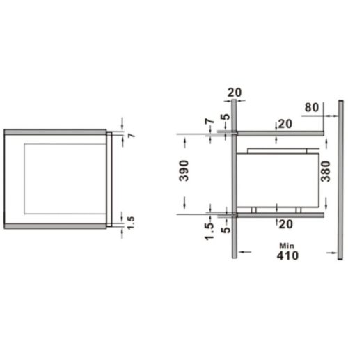 Lò vi sóng kết hợp nướng Electrolux EMSB25XG 4 Kích thước lò vi sóng kết hợp nướng Electrolux EMSB25XG