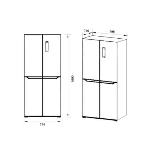 Tủ lạnh nhiều cánh Hafele HF-MULB 534.14.050 6 Kích thước Tủ lạnh nhiều cánh Hafele HF-MULB 534.14.050