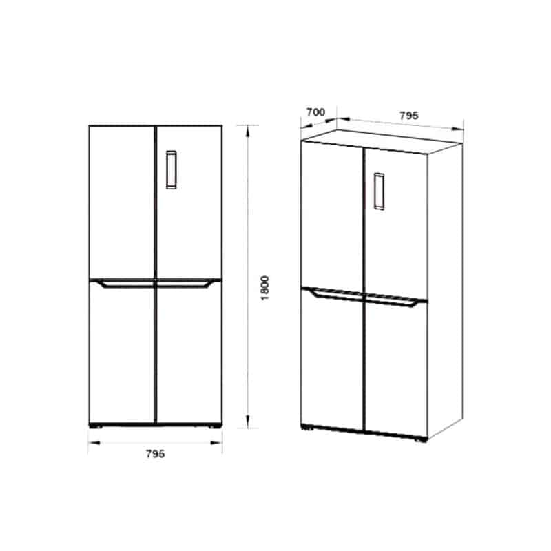 Kích thước Tủ lạnh nhiều cánh Hafele HF-MULB 534.14.050 Kích thước Tủ lạnh nhiều cánh Hafele HF-MULB 534.14.050