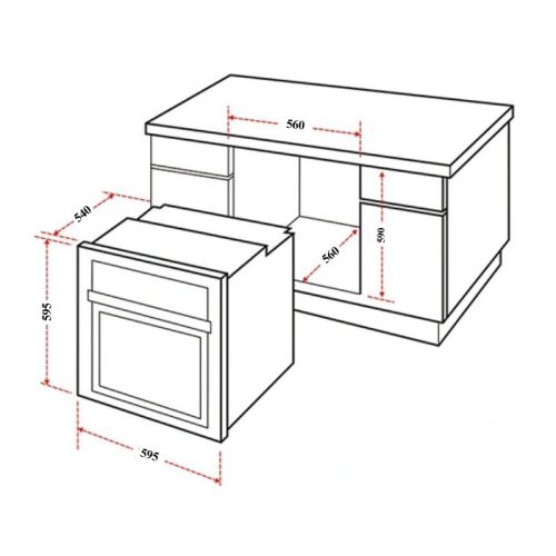Kích thước lò nướng Chefs EH-BO600B