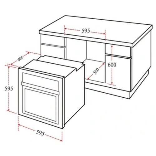 Kích thước lò nướng Chefs EH-BO600E