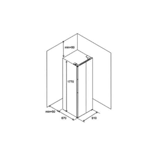 Tủ lạnh side by side Hafele HF-SB5601FB 534.14.100 4 Kích thước của Tủ lạnh side by side Hafele HF-SB5601FB 534.14.100