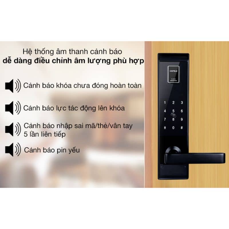 Âm thanh Khóa cửa điện tử Hafele EL9000-TCS 912.05.378 Âm thanh Khóa cửa điện tử Hafele EL9000-TCS 912.05.378