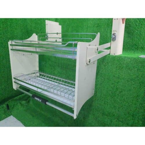 Ảnh thực tế giá bát đĩa nâng hạ Hafele 504.75.023 cho tủ rộng 600mm