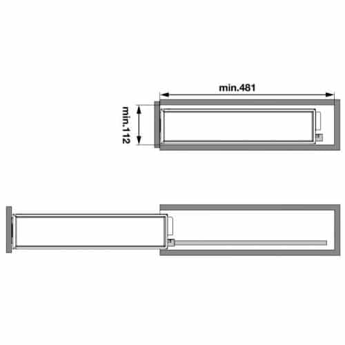 Bộ rổ kéo cho tủ bếp dưới Hafele 545.61.029 5 Kích thước bộ rổ kéo cho tủ bếp dưới Hafele 545.61.029
