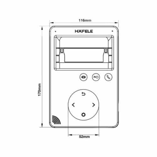 Màn hình cửa Hafele SLEEK 4.3" - Nút nhấn cảm ứng 959.23.084 7 Kích thước Màn hình cửa Hafele SLEEK 4.3