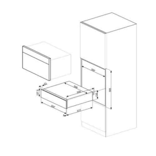 Khay giữ ấm, làm nóng thực phẩm Hafele Linea 536.54.882 3 Kích thước khay giữ ấm, làm nóng thực phẩm Hafele Linea 536.54.882
