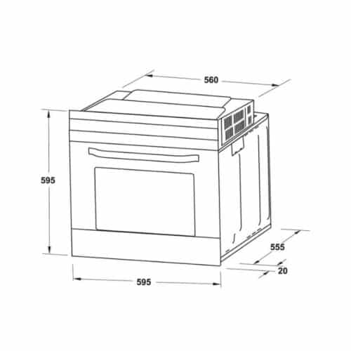 Kích thước lò nướng Hafele HO-2KT65A 538.61.441