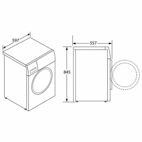 Máy giặt Hafele HW F60A 539.96.140 7 Kích thước máy giặt Hafele HW F60A 539.96.140