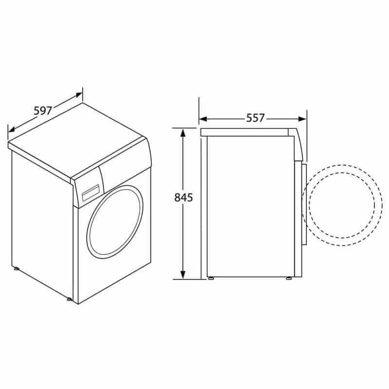 Kích thước máy giặt Hafele HW F60A 539.96.140 Kích thước máy giặt Hafele HW F60A 539.96.140