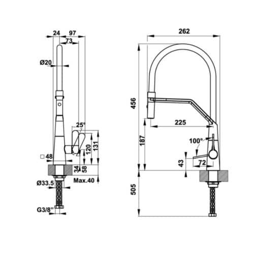 Vòi rửa bát Hafele Hydros HT20-CH1F187 570.82.230 4 Vòi rửa bát Hafele Hydros HT20-CH1F187 570.82.230