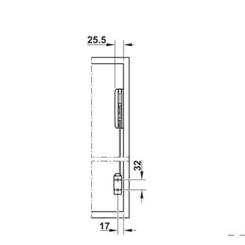 Bộ tay nâng FREE FOLD SHORT Hafele 493.05.741, xám 7 Lắp đặt bộ tay nâng FREE FOLD SHORT Hafele 493.05.741, xám