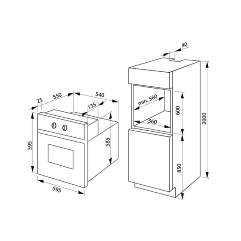 Lò nướng âm tủ ICONIC Hafele 535.02.721 Lò nướng âm tủ ICONIC Hafele 535.02.721