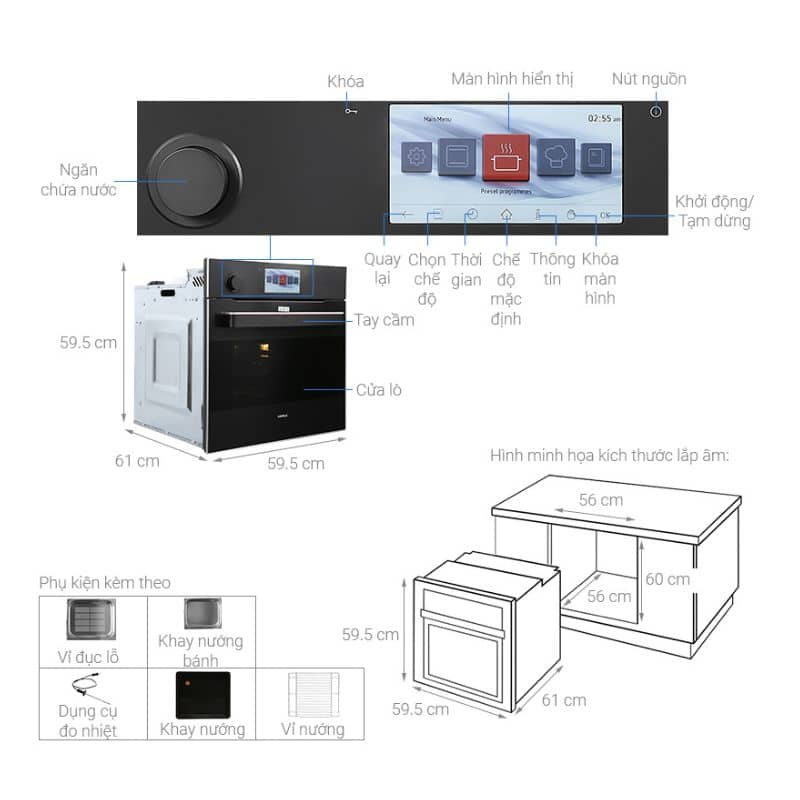 Thông số ký thuật lò nướng kết hợp hấp âm tủ Hafele 535.02.711 Thông số ký thuật lò nướng kết hợp hấp âm tủ Hafele 535.02.711