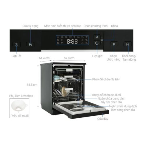 Máy rửa bát độc lập Hafele HDW-F60EB 538.21.310 8 Thông số kỹ thuật của máy rửa bát độc lập Hafele HDW-F60EB 538.21.310
