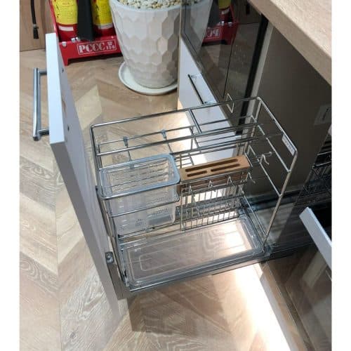 Bộ rổ dao thớt, chai lọ SONATA Cucina 549.20.213 mạ chrome 4 Ảnh thực tế bộ rổ dao thớt, chai lọ SONATA Cucina 549.20.213 mạ chrome