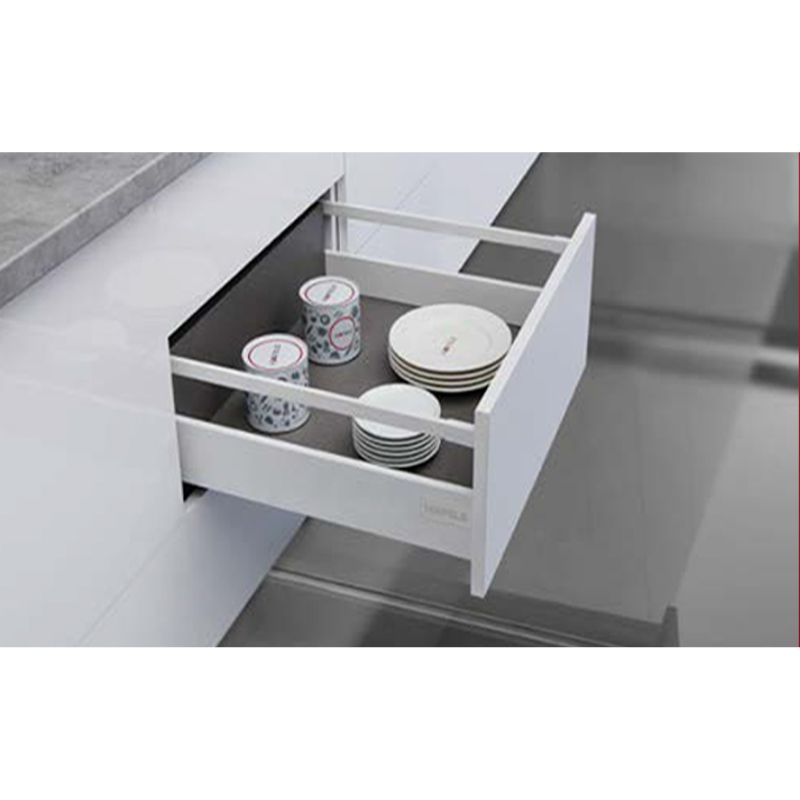 Ảnh thực tế ray hộp Hafele 552.55.716 Alto-S H80 mm màu trắng mờ Ảnh thực tế ray hộp Hafele 552.55.716 Alto-S H80 mm màu trắng mờ