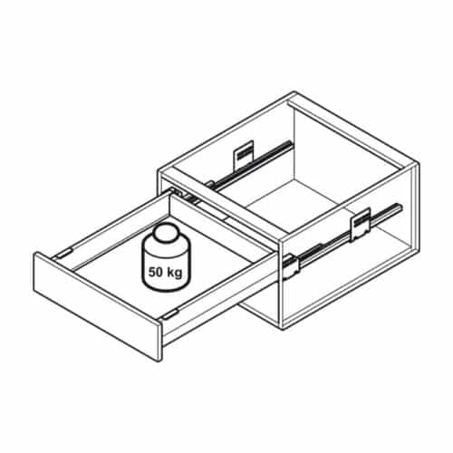 Bộ ngăn kéo Hafele 513.30.335 Matrix Box P50 16/92/1200/500 xám đậm 5 Sức chứa Bộ ngăn kéo Hafele 513.30.335 Matrix Box P50 16/92/1200/500 xám đậm