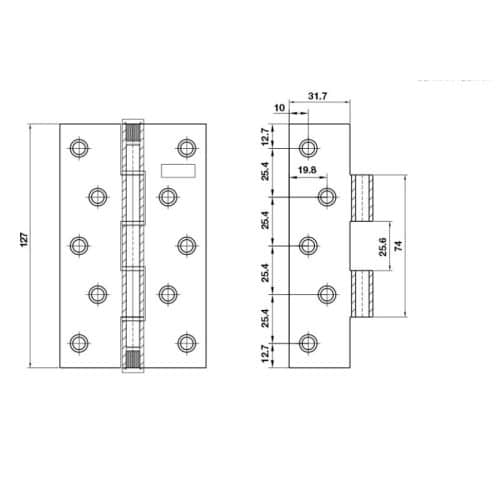Bản lề lá Bauma 926.20.344 4 Kích thước bản lề lá Bauma 926.20.344